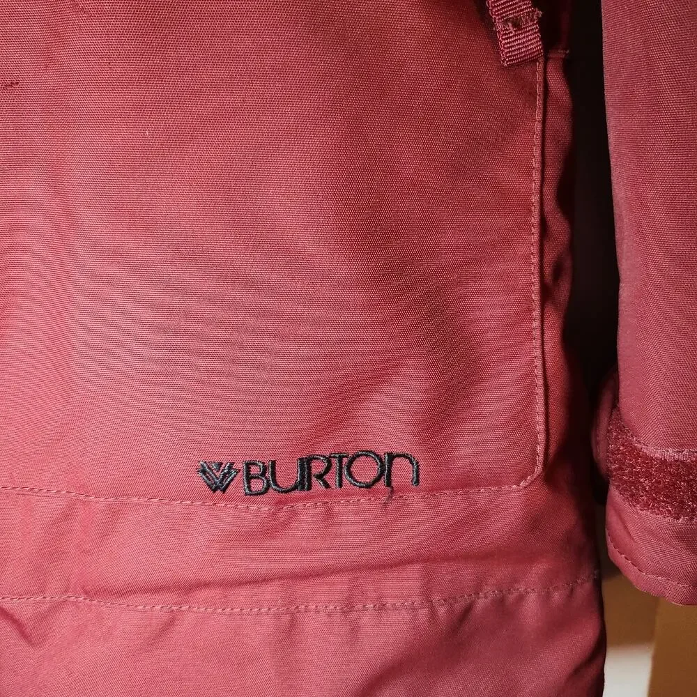 Burton Jacket Womens Med, Burgundy, Fur‎ Trimmed Hood, Pockets, Side Vents